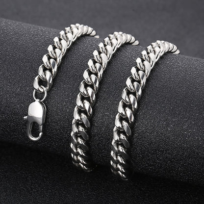 Panzerkette Edelstahl Silber 45 cm Unisex wasserfest hypoallergen Edelstahlkette Halskette KARMA