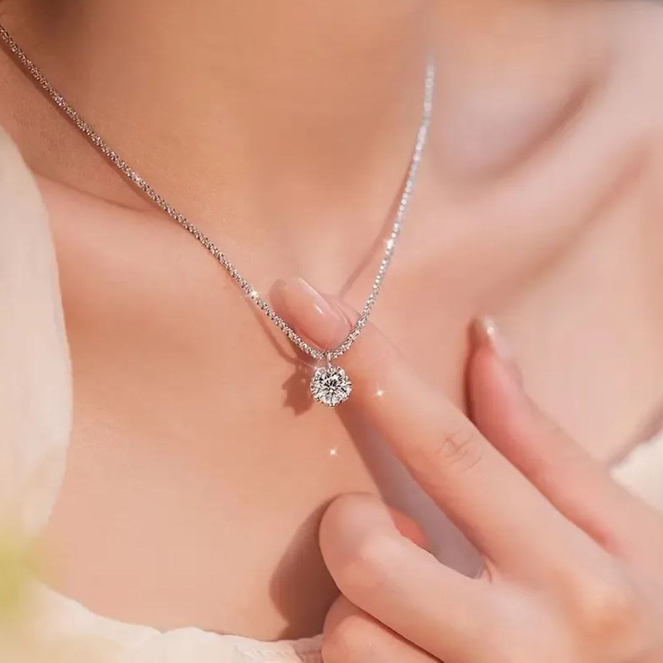Halskette Silber 925 für Damen mit Zirkon KARMA