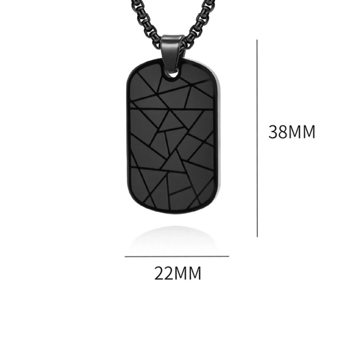 Halskette Herren mit Anhänger Edelstahl schwarz Karma