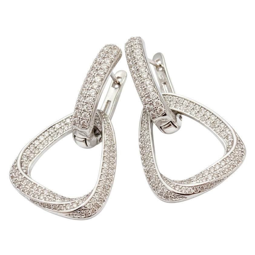 Ohrringe Kristalle Silber Weiß vergoldet Damen Kristallohrringe