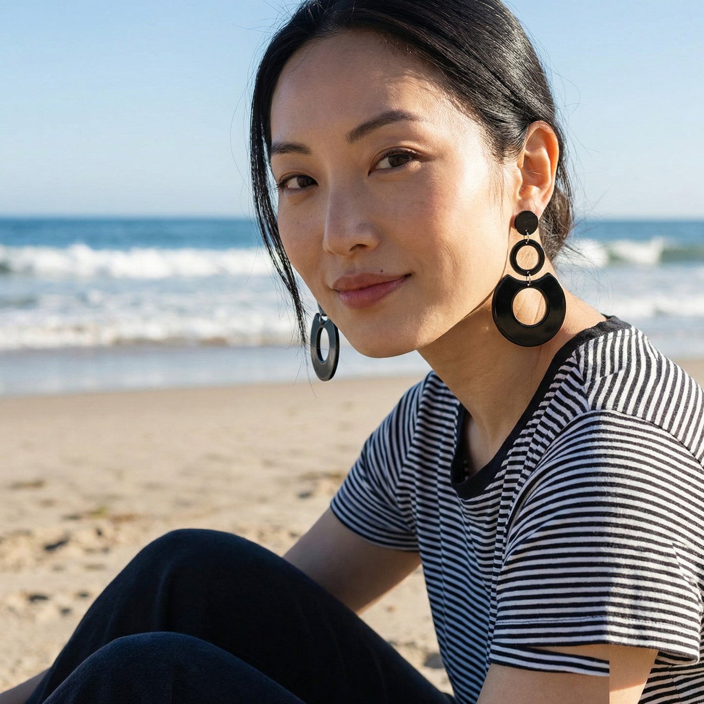 Ohrringe Rosa 6 cm Damenohrringe bunt Karma