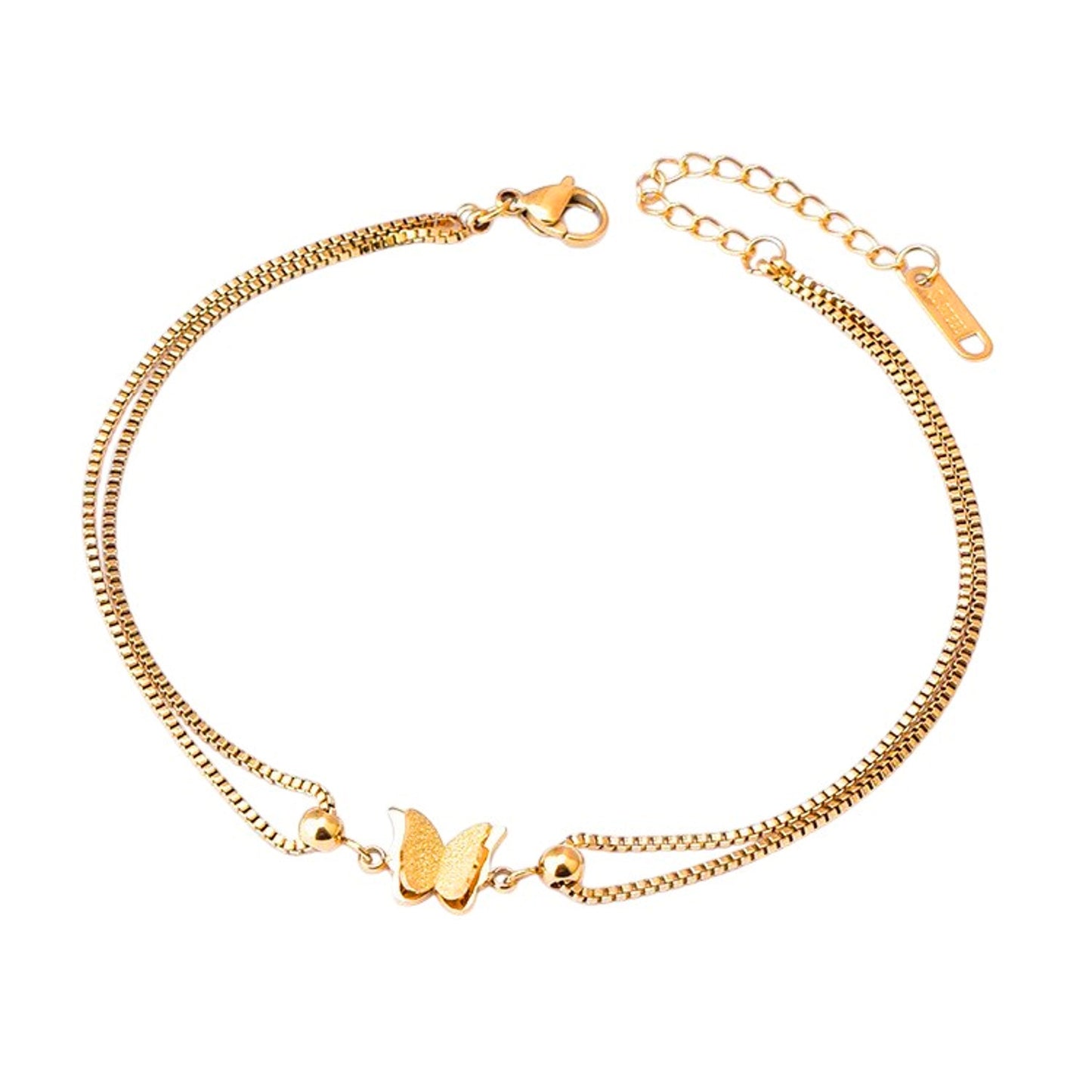 Fußkette Schmetterling Gold verstellbares Fußkettchen modern Sommerschmuck Fußschmuck Karma