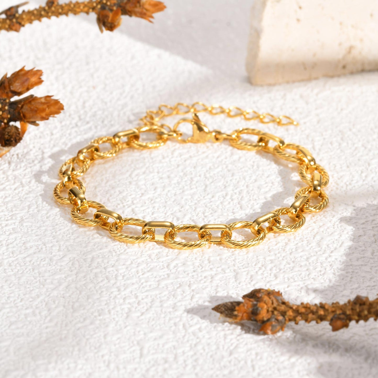 Schmuckset Armband und Halskette Edelstahl Gold KARMA
