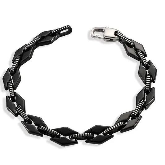 Herrenarmband Schwarz Edelstahl KARMA