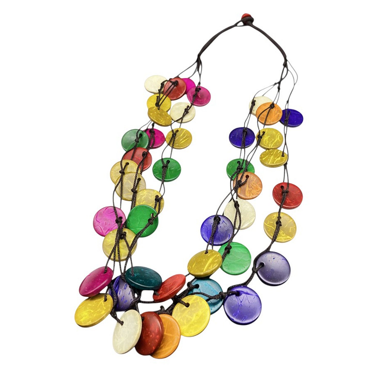 Statement Kette Holz Bunt 55 cm Damen Halskette Karma