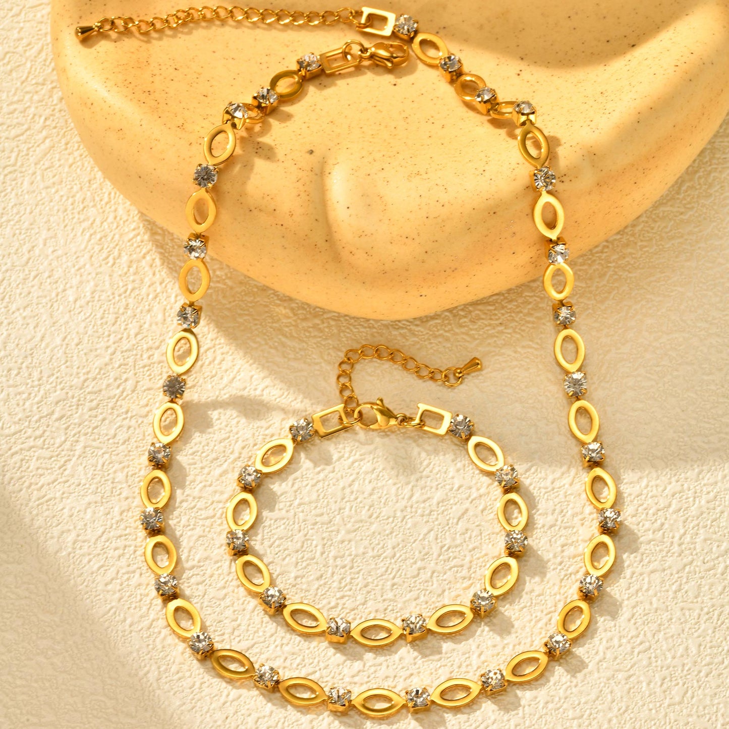 Schmuckset für Damen Gold mit Zirkonen KARMA