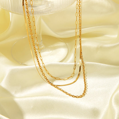 Layering Halskette Damen Gold verstellbar Kette vergoldet modern Karma