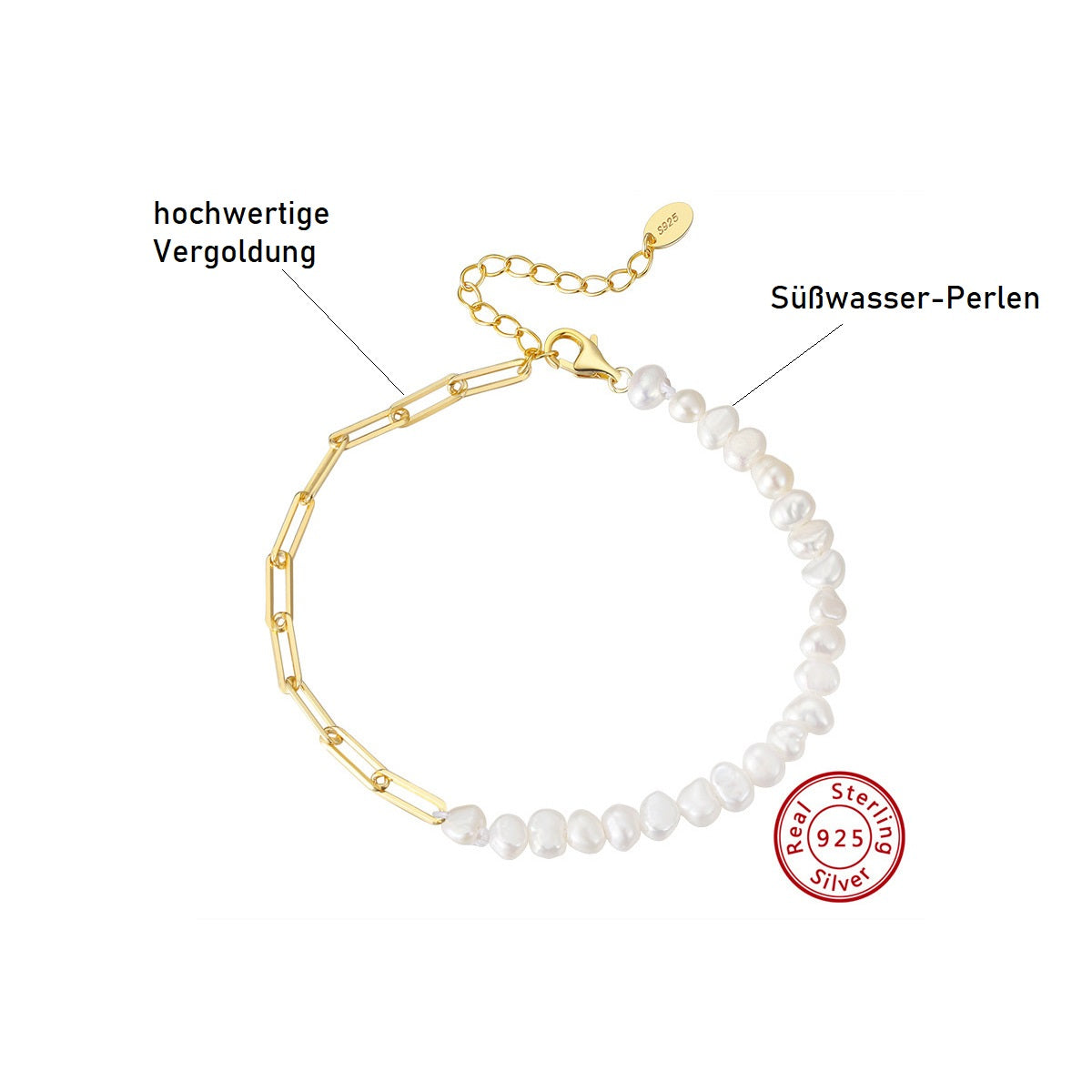 Perlenarmband 925Silber KARMA