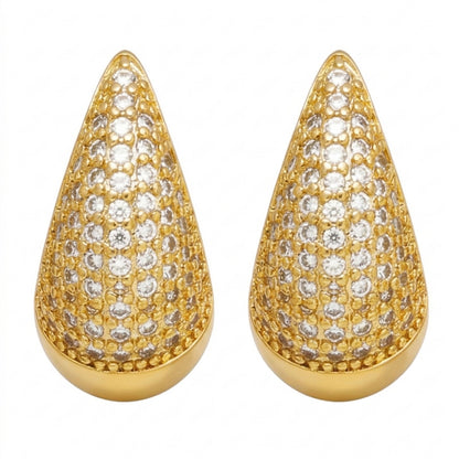 Ohrringe Tropfen Gold 1,8 cm Zirkonia Damenohrringe Ohrringe modern Karma