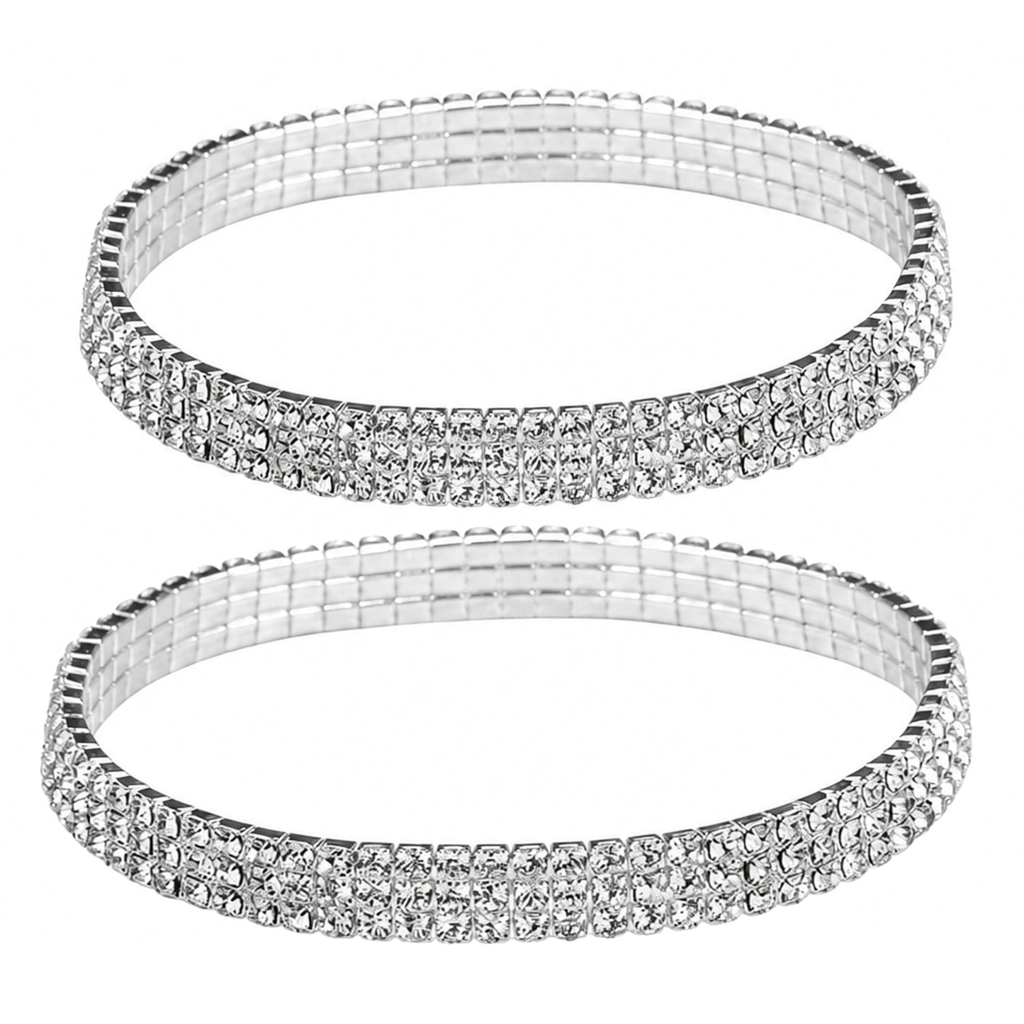 Schmuckset Armband und Fußkette Silber Strass modern Damenarmband Damenfußkette Karma