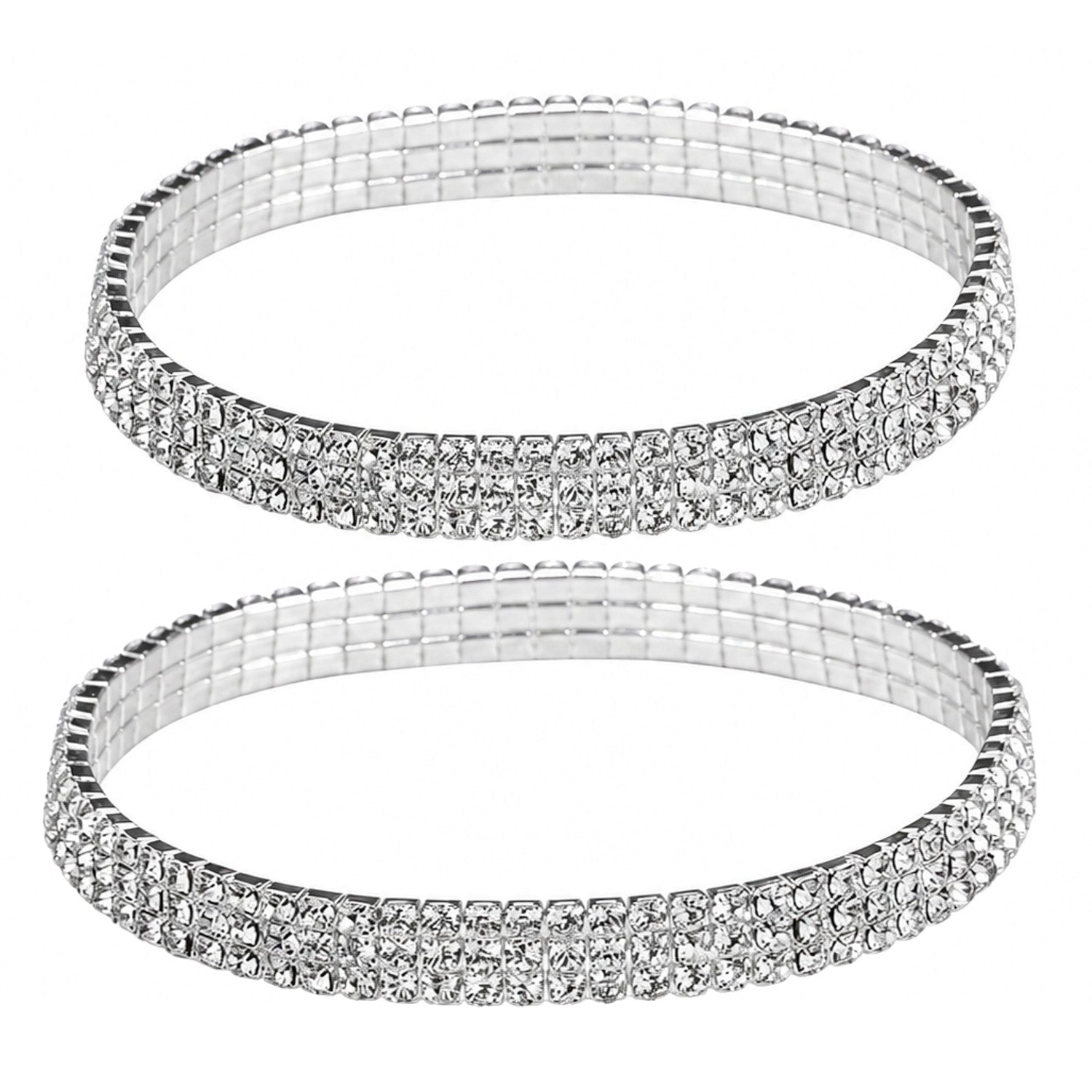 Schmuckset Armband und Fußkette Silber Strass modern Damenarmband Damenfußkette Karma