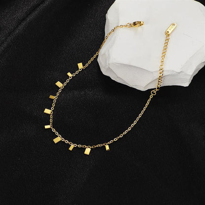 Fußkette Anhänger Gold verstellbares Fußkettchen modern Sommerschmuck Fußschmuck Karma