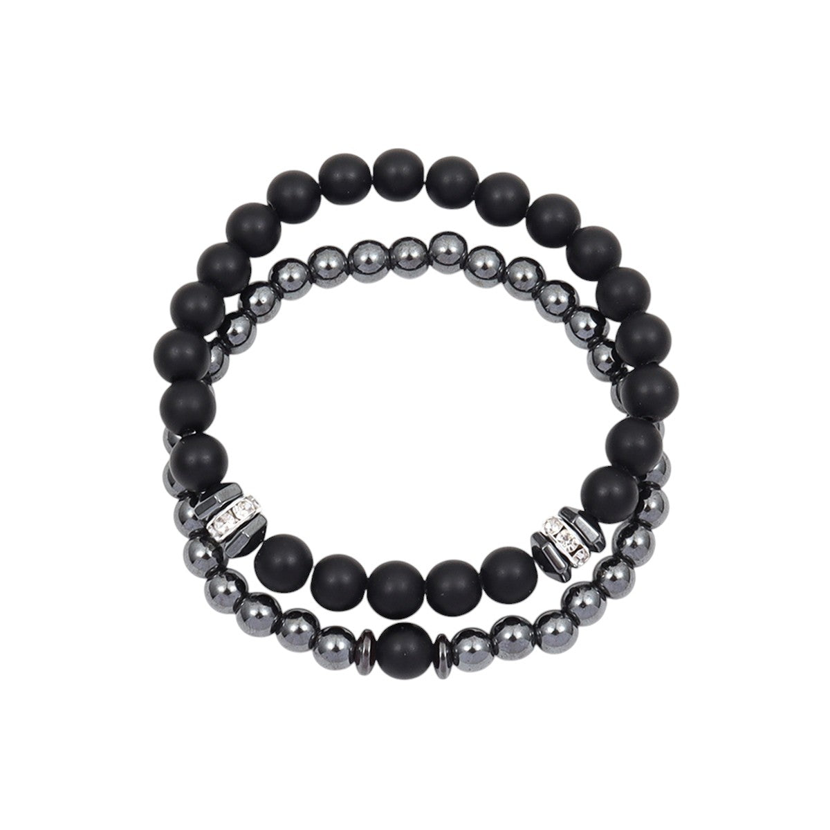 Herrenarmband Set schwarz silber KARMA