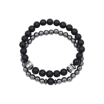 Herrenarmband Set schwarz silber KARMA