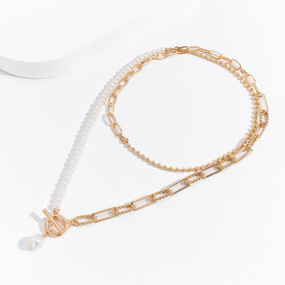 Damenhalskette mit Perlen Gold KARMA