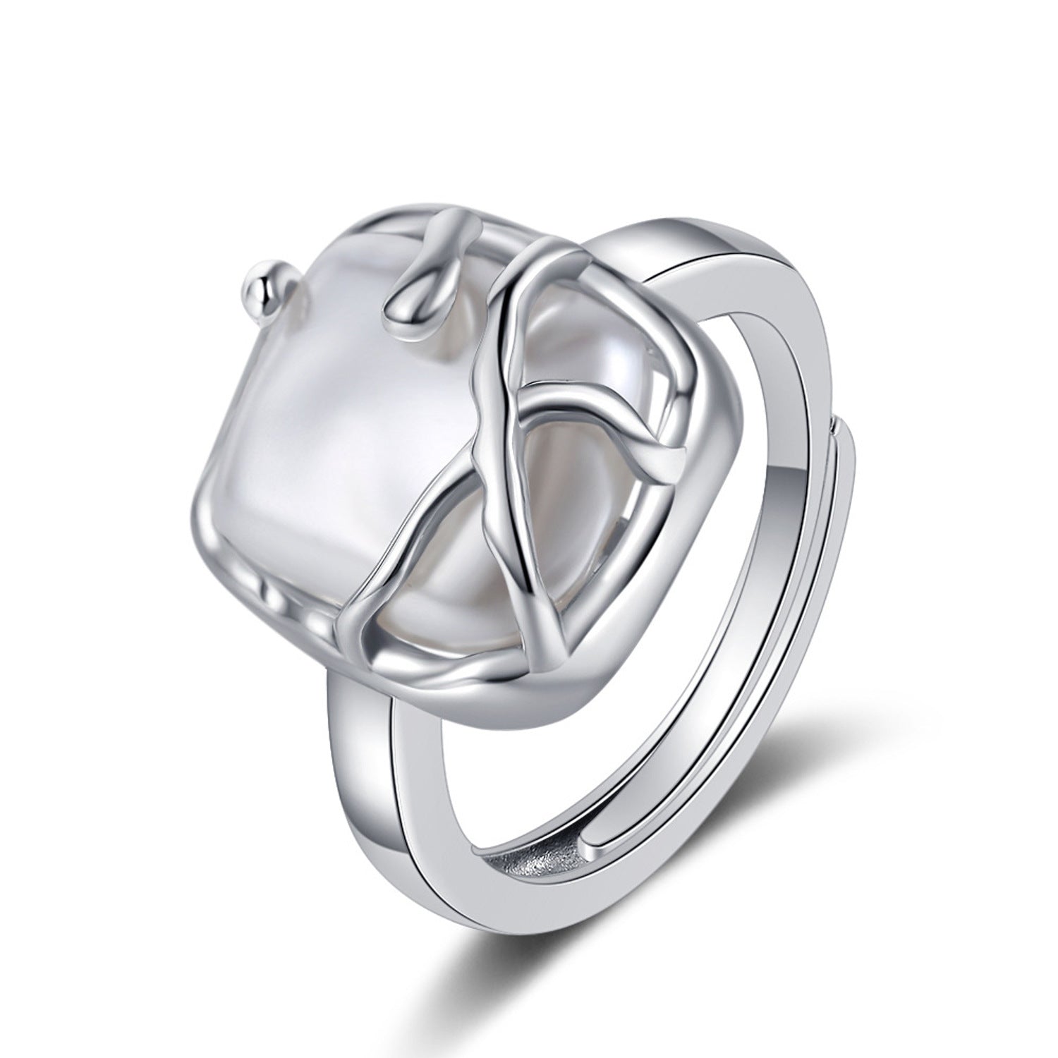 Dam,enring mit Muschelperle Silber 925 KARMA