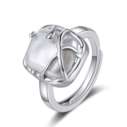 Dam,enring mit Muschelperle Silber 925 KARMA