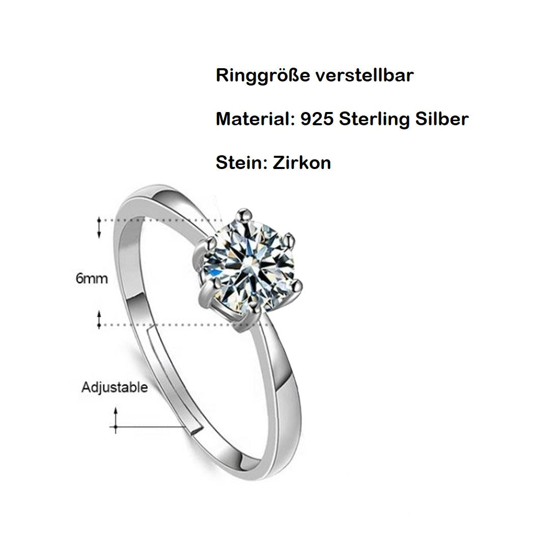 Ring Zirkon 925 Silber Karma