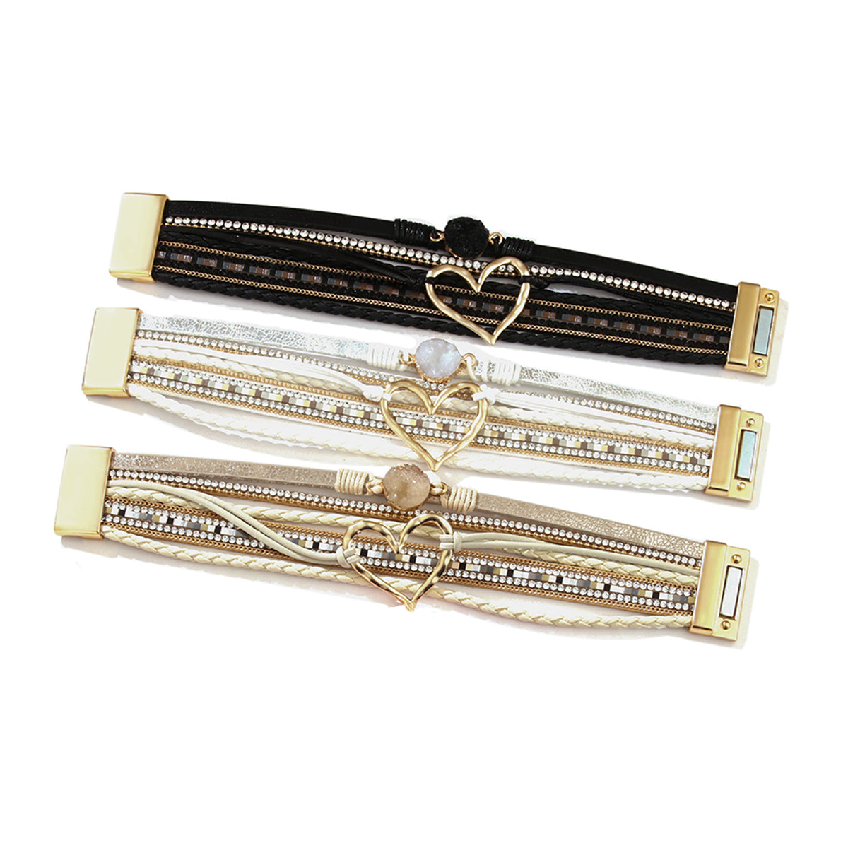 Lederarmband verschiedene Farben Karma