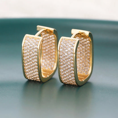 Creolen Kristalle Gold 2 cm Damen Ohrringe Kristallcreolen Karma