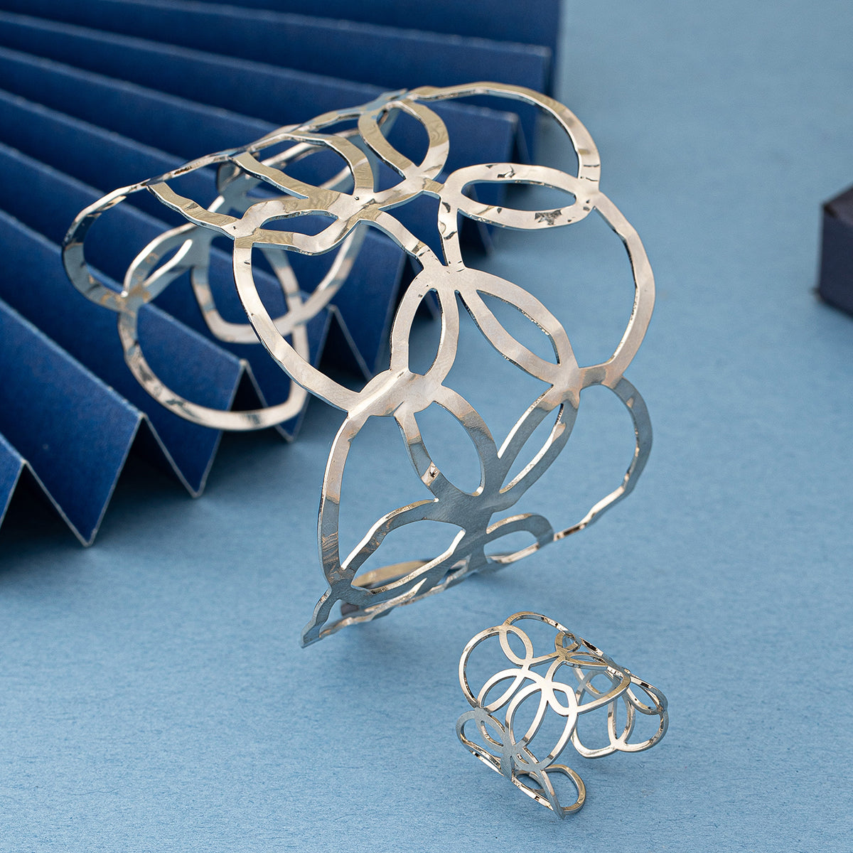 Schmuckset Armreif und Ring Silber KARMA