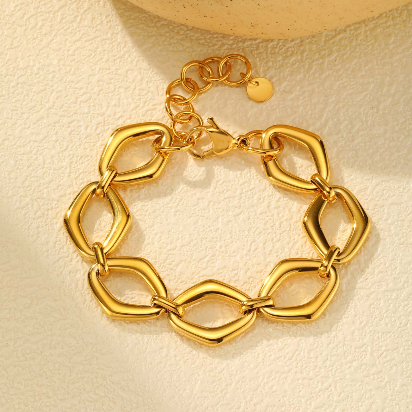 Gliederarmband Edelstahl Damen Gold oder Silber modern Armband KARMA