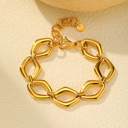 Gliederarmband Edelstahl Damen Gold oder Silber modern Armband KARMA