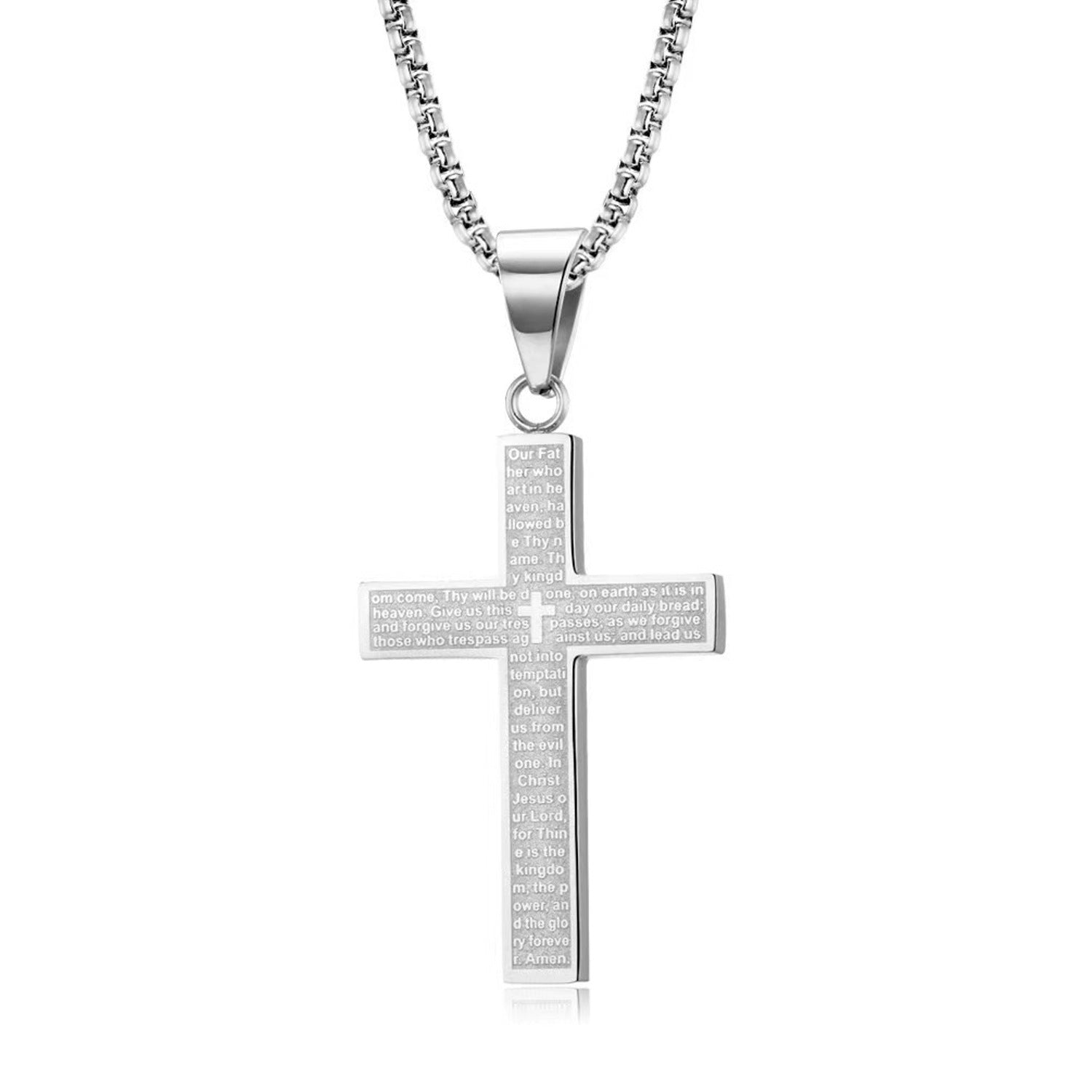 Halskette Kreuz Edelstahl Gold Schwarz oder Silber KARMA