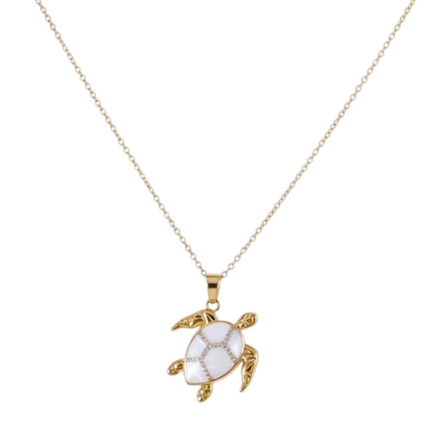 Halskette Schildkröte Damen Gold modern 40 cm Karma