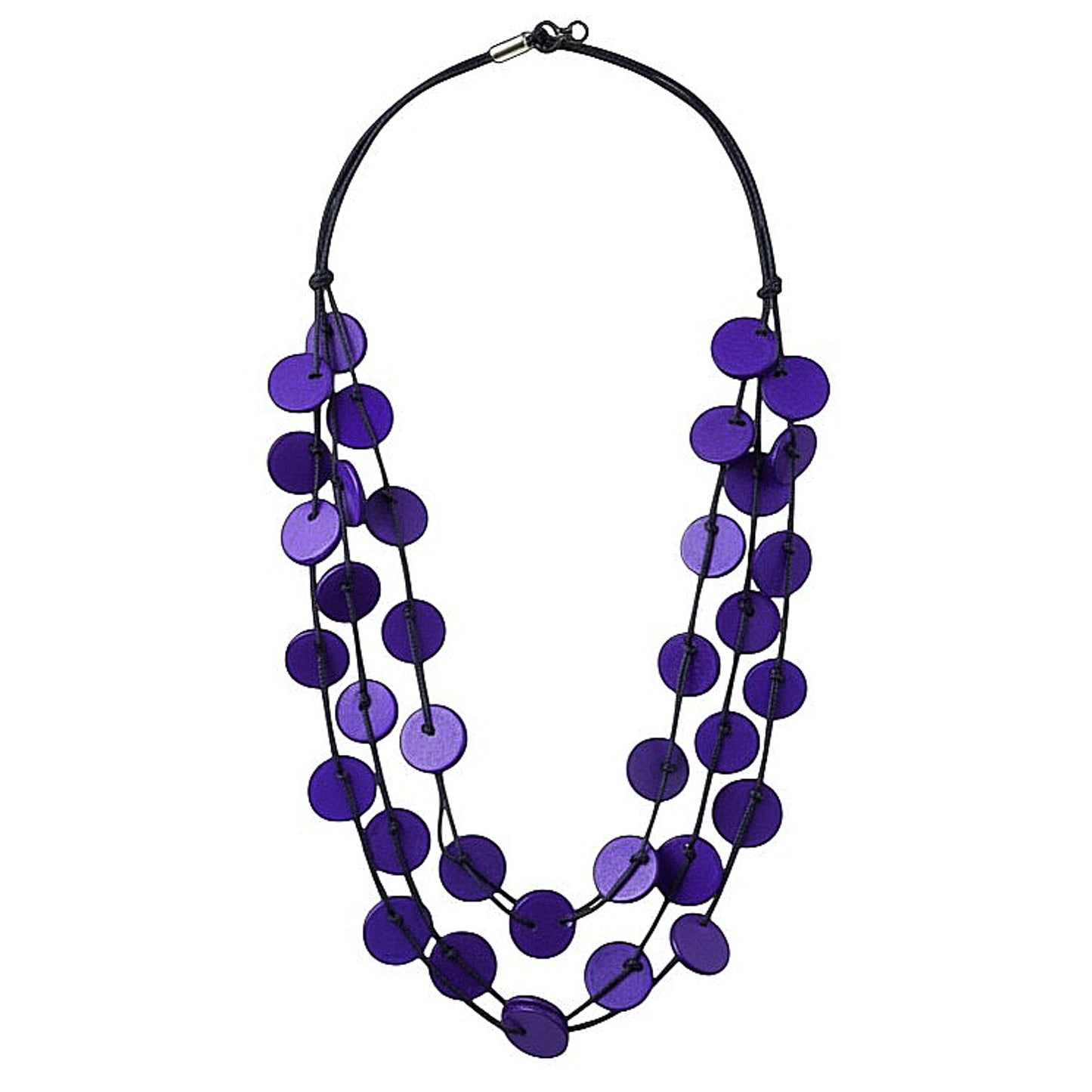 Statement Kette Holz Violett Lila 55 cm Damen Halskette Karma