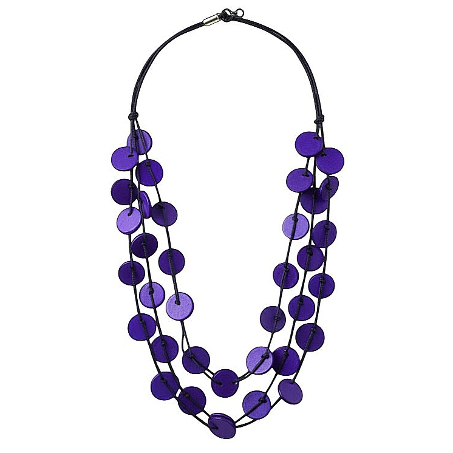 Statement Kette Holz Violett Lila 55 cm Damen Halskette Karma