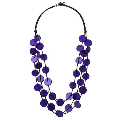 Statement Kette Holz Violett Lila 55 cm Damen Halskette Karma