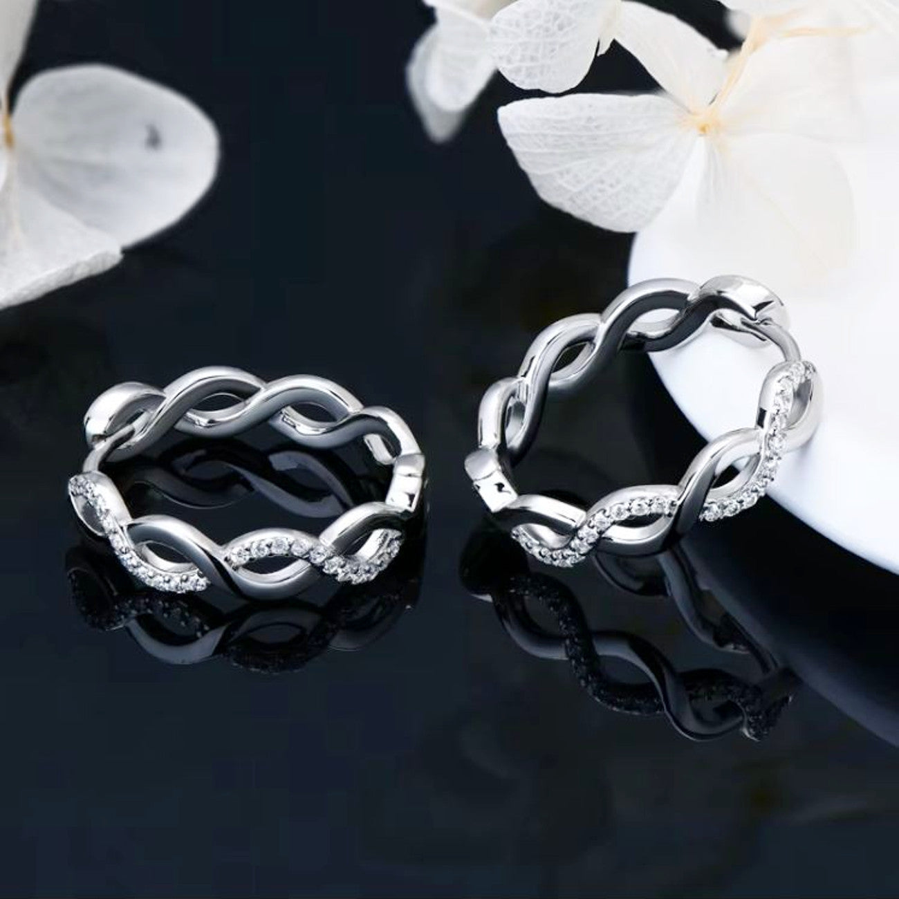 Creolen gedreht mit Moisannite Silber od. Gold KARMA