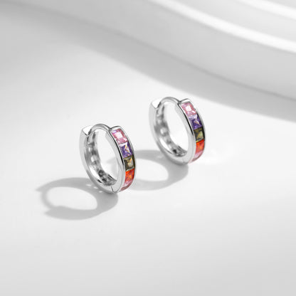 Damen Creolen Silber 925 mit bunten Kristallen KARMA