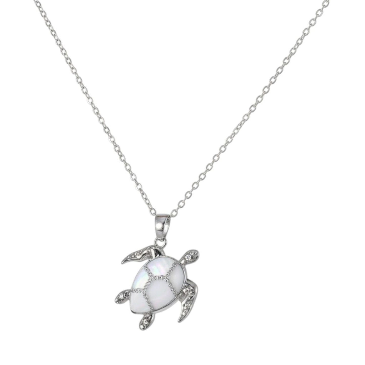Halskette Schildkröte Damen Silber modern 40 cm Karma