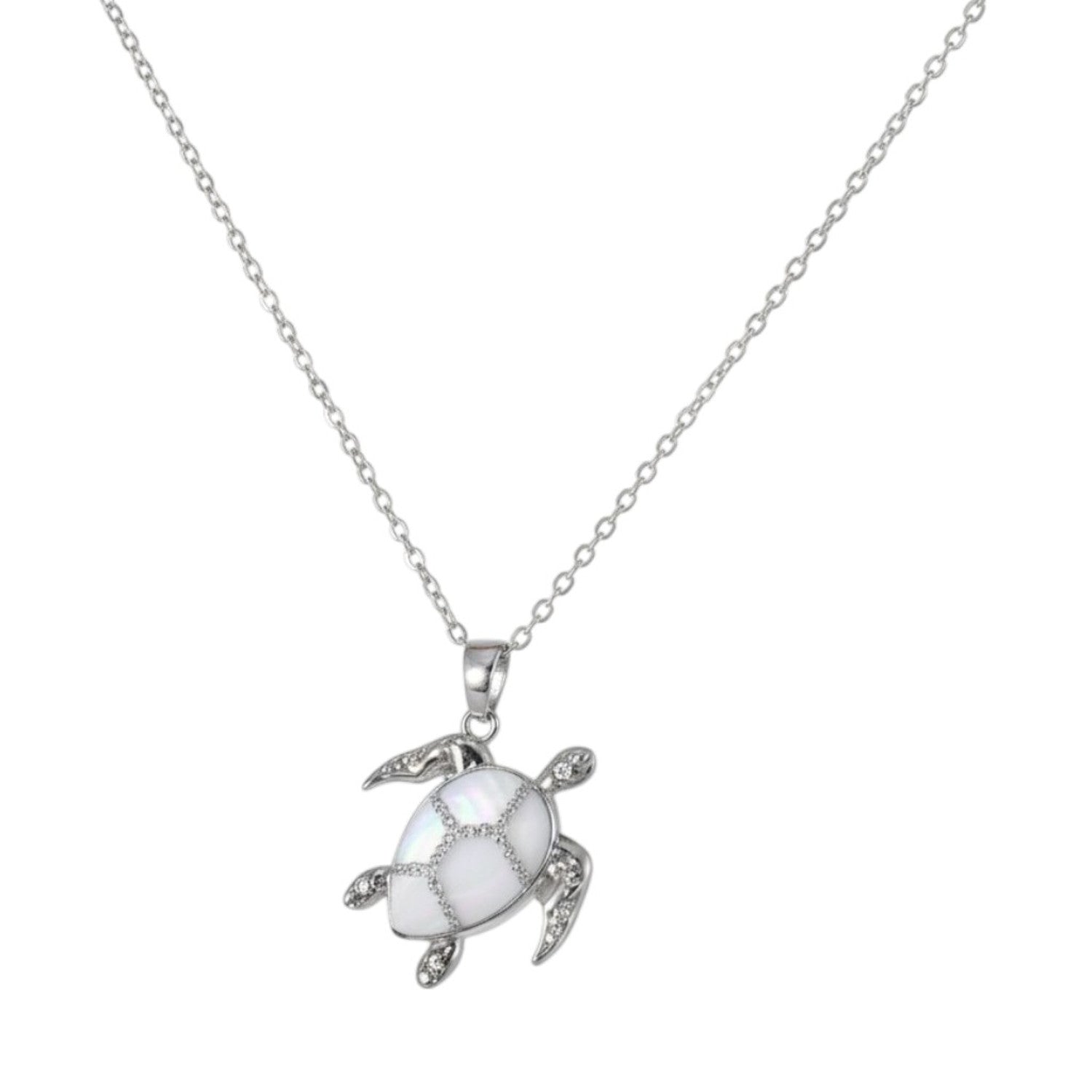 Halskette Schildkröte Damen Silber modern 40 cm Karma
