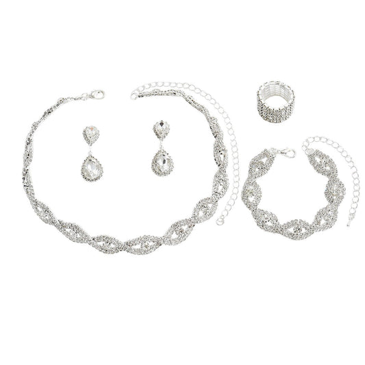 Schmuckset Kristalle Silber Legierung KARMA