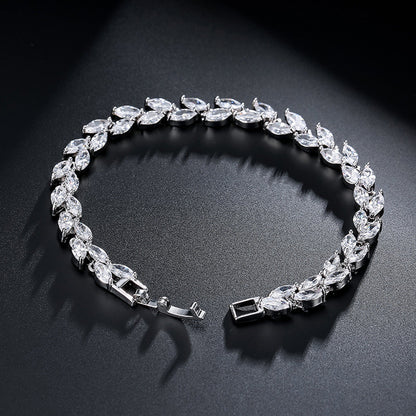Tennisarmband mit Zirkonia vergoldet vers. Farben Karma