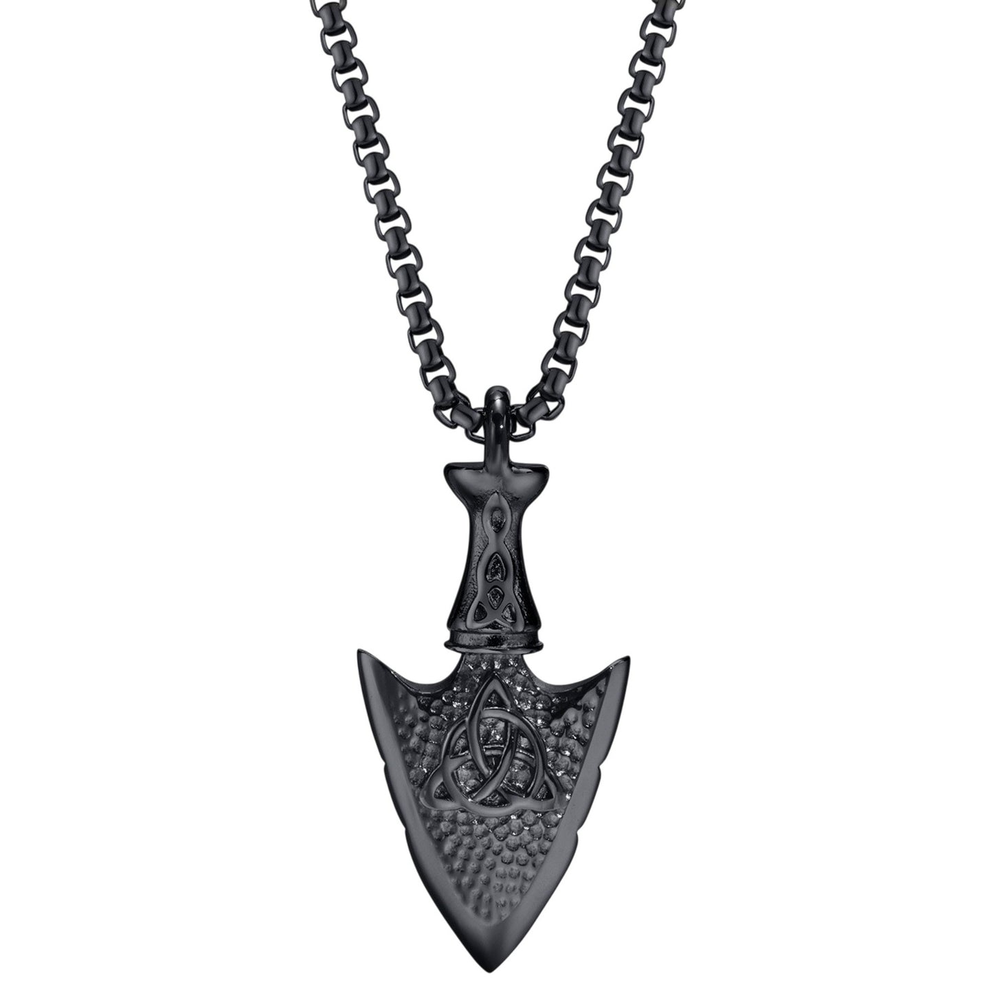 Kette Pfeilspitze Schwarz Herren Edelstahl Halskette KARMA