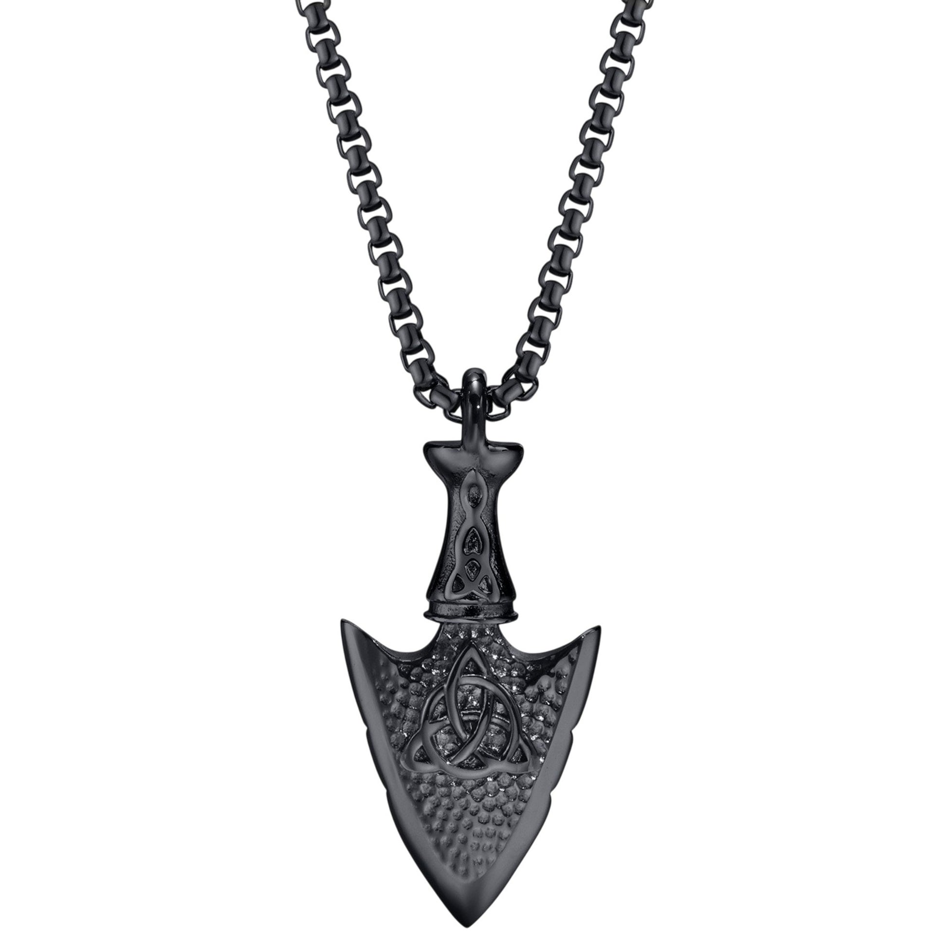 Kette Pfeilspitze Schwarz Herren Edelstahl Halskette KARMA