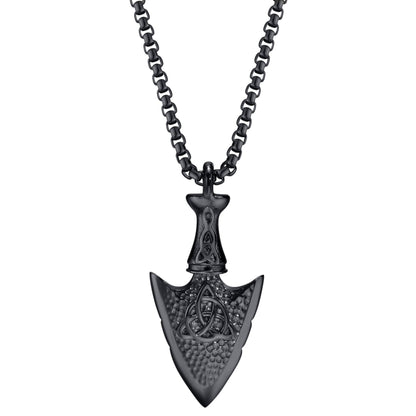 Kette Pfeilspitze Schwarz Herren Edelstahl Halskette KARMA