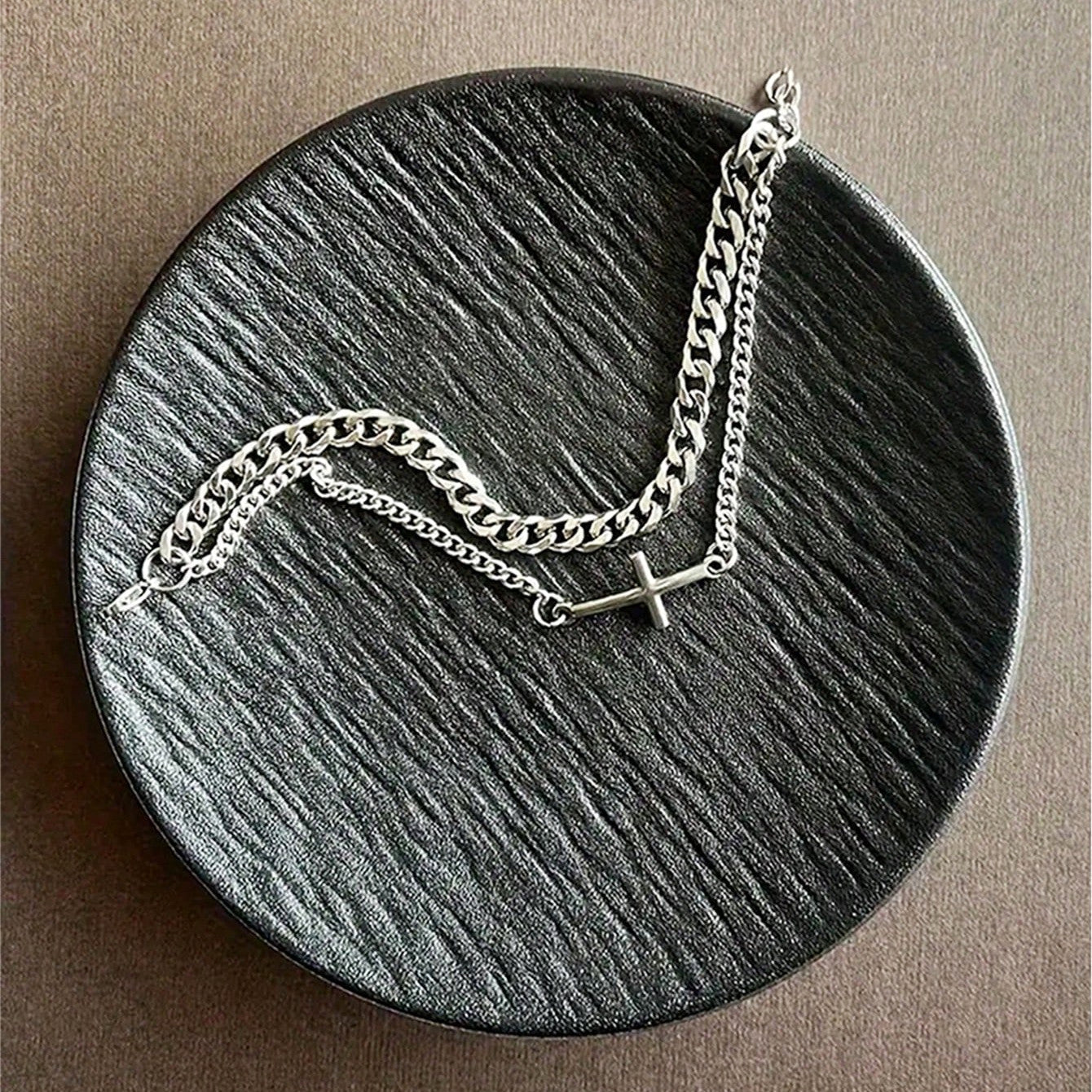 Herrenarmband silber Edelstahl 2 reihig KARMA