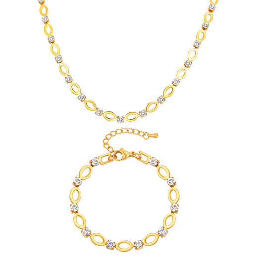 Schmuckset für Damen Gold mit Zirkonen KARMA