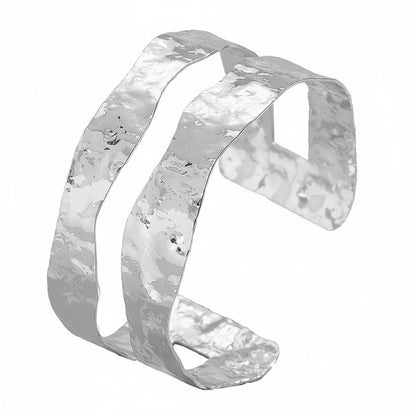 Armreif Damen Silber gehämmert 6 cm modern Damenschmuck Damenarmreif KARMA