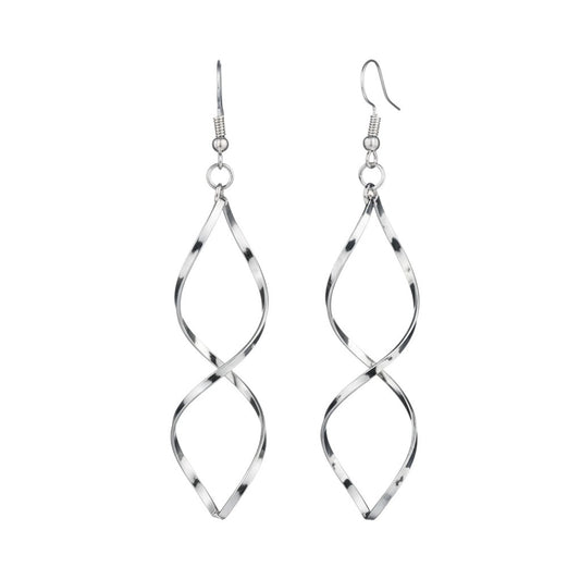 Ohrhänger Spiralen Silber Edelstahl Wasserfest Hypoallergen Damenohrringe