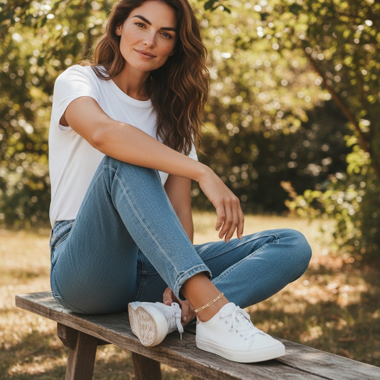 Fußkette Gold Strass modern Damen Karma