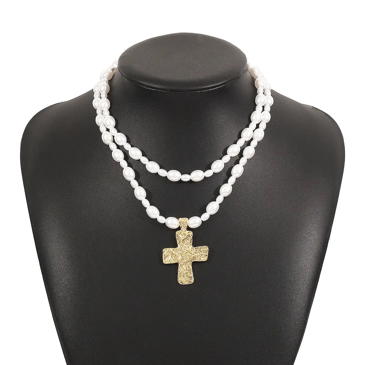 2er Set Perlenkette mit Kreuz Karma