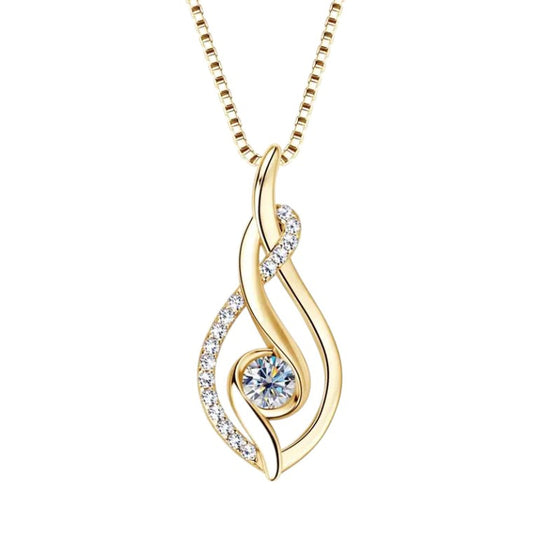 Halskette Moissanite mit Anhänger Silber oder Gold in Box Karma