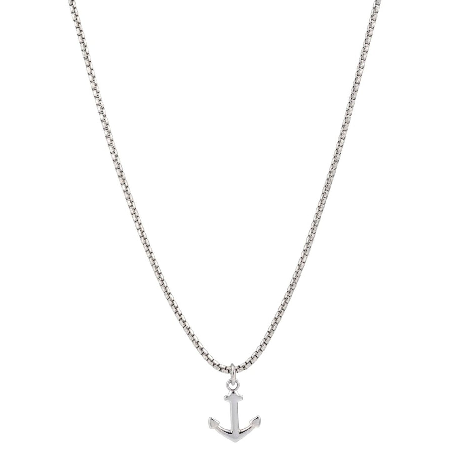 Halskette Anker Silber Damen Herren Edelstahl wasserfest hypoallergen Kette modern Karma