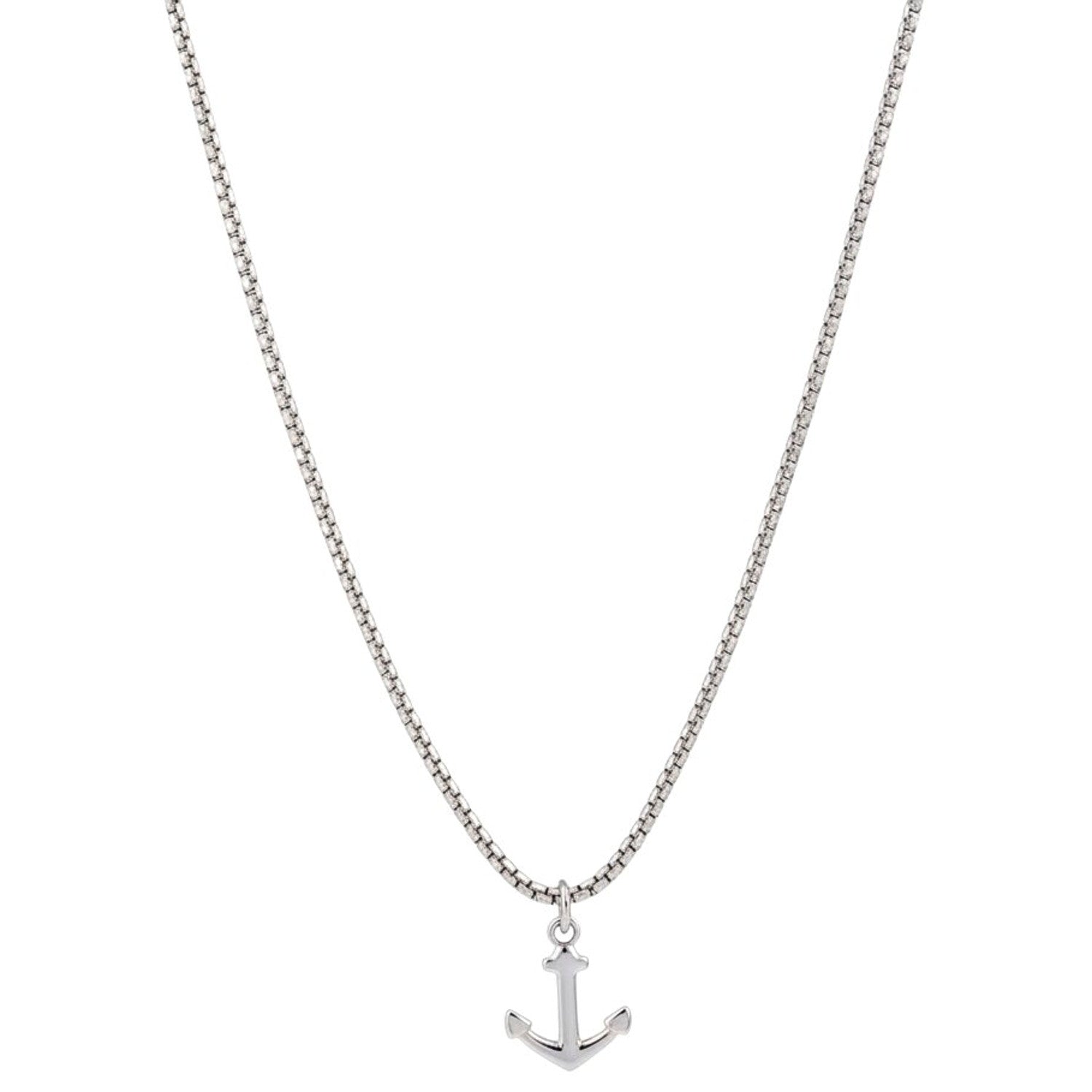 Halskette Anker Silber Damen Herren Edelstahl wasserfest hypoallergen Kette modern Karma